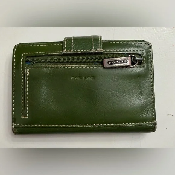 FOSSIL Olive Green Leather Wallet - Picture 2 of 5